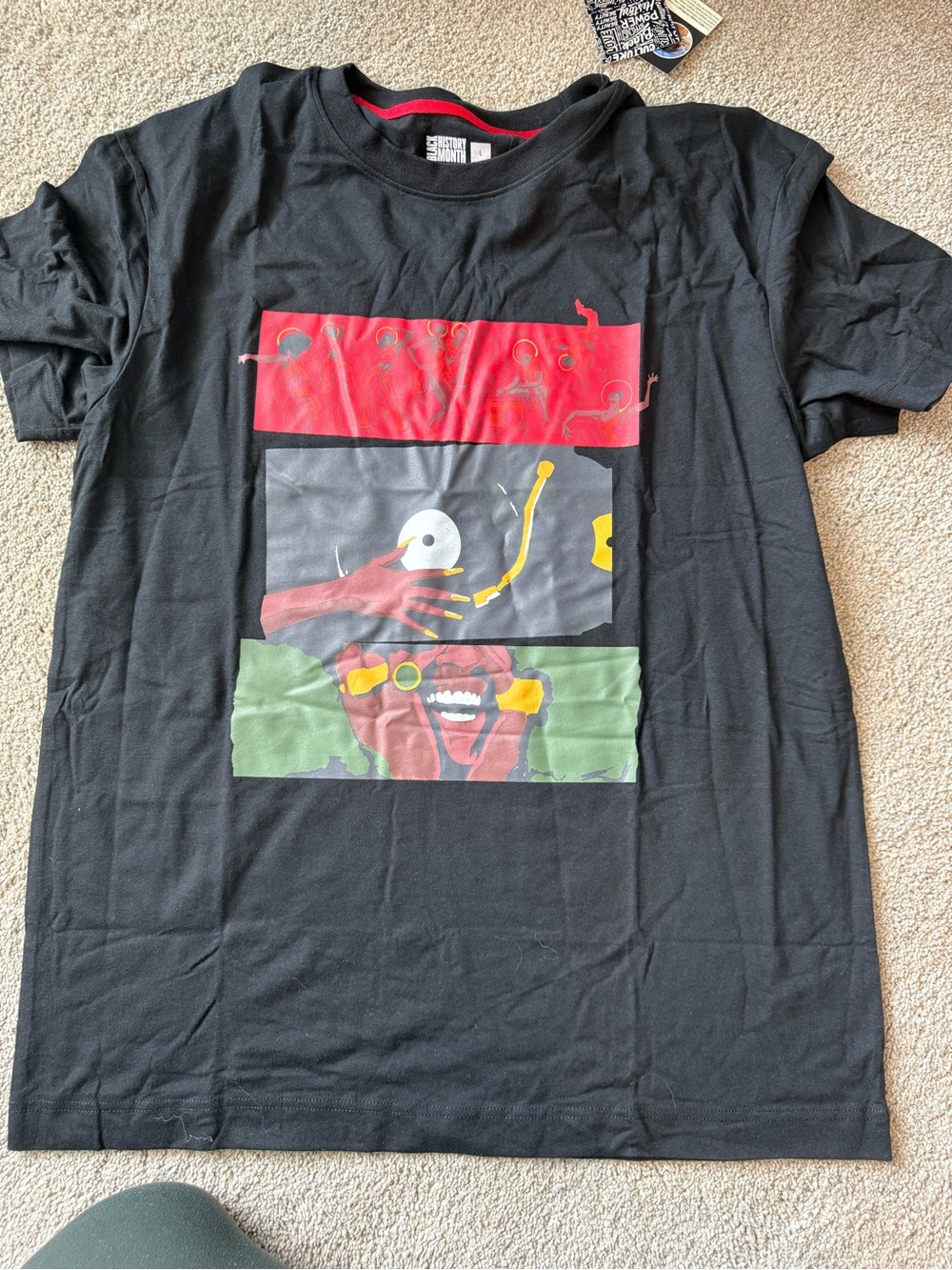 Black Graphic Men's T‑Shirt Large